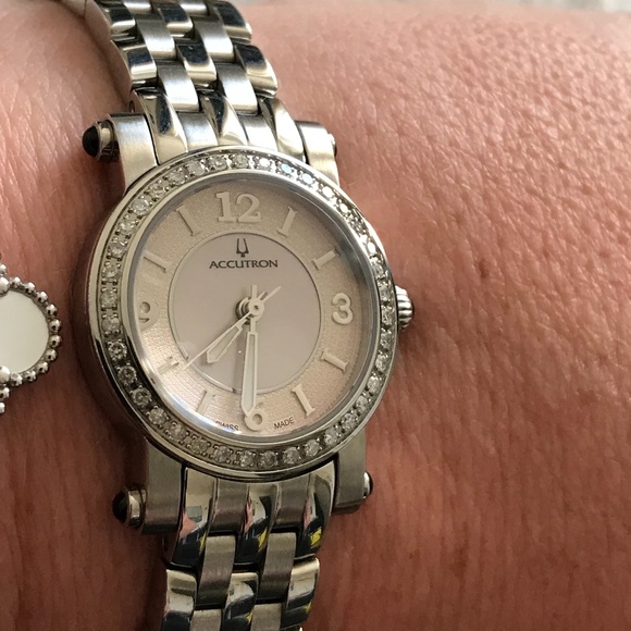 Accutron Natural Diamond and Pink Mother-of-Pearl Watch - Picture 13 of 15